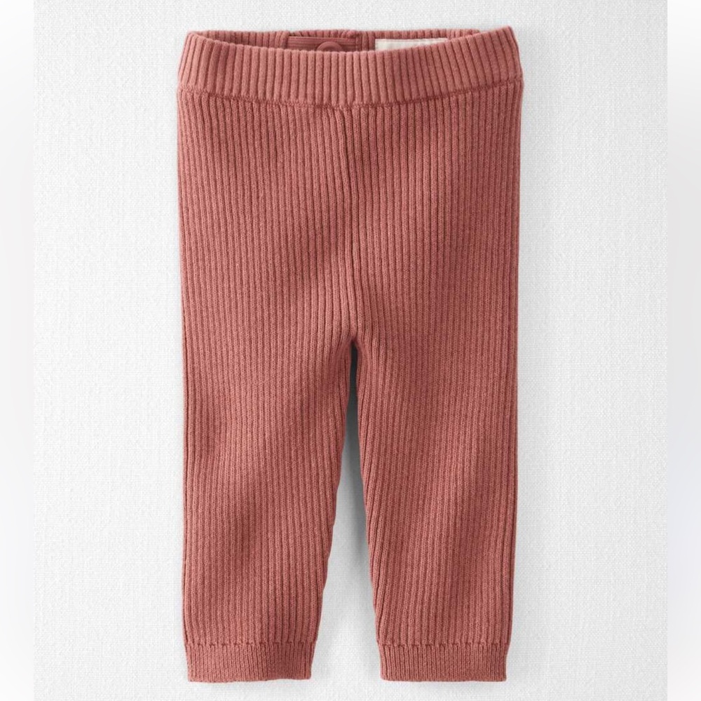 Little Planet by Carter’s Organic Cotton Sweater Knit Rib Leggings | Rose